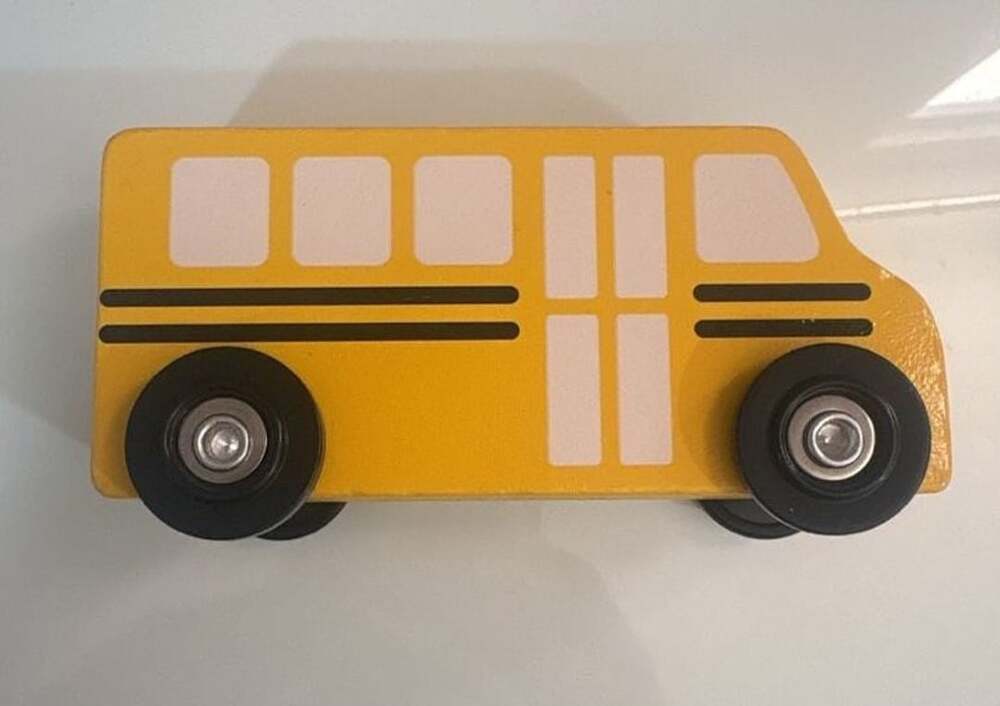 Melissa & Doug Wooden School Bus Toy Vehicle